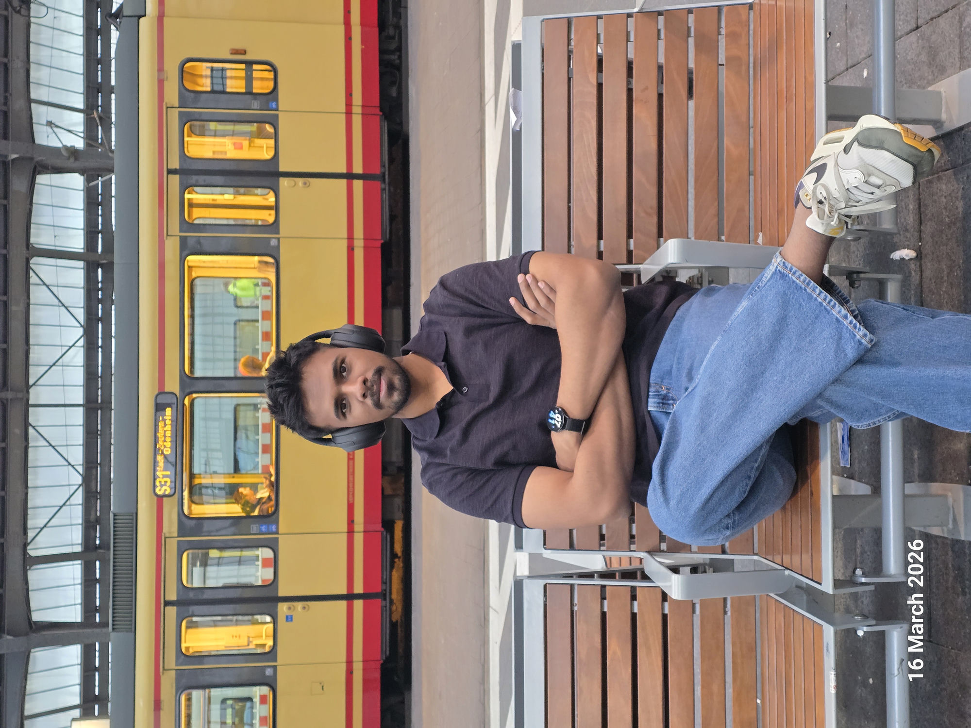 Waiting for the S31 at Karlsruhe Hauptbahnhof